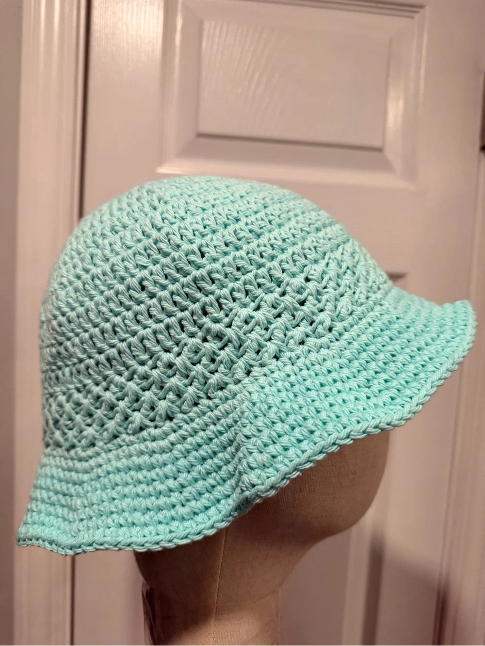 Handmade Crochet Bucket Hat 100% Cotton Lightweight Packable Festival Boho Beach